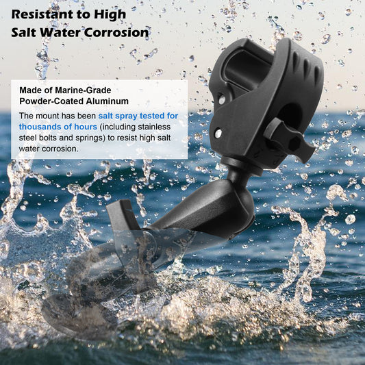 Stabilisateur de moteur de pêche à la traîne en aluminium WINDFRD, force de préhension et portée accrues grâce à une boule de 1,5" et un bras de 5,9", accessoires de bateau réglables pour Minn Kota, Rhodan
