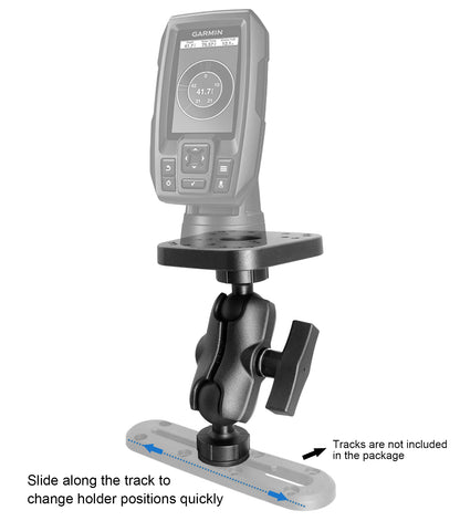 Support pour sondeur, boule de commande avec fixation par boulon en T, support électronique/sondeur marin avec boule de 1,5" (taille C) pour bateau, compatible avec Garmin, Lowrance et autres