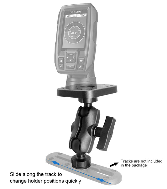 Support pour sondeur, boule de commande avec fixation par boulon en T, support électronique/sondeur marin avec boule de 1,5" (taille C) pour bateau, compatible avec Garmin, Lowrance et autres
