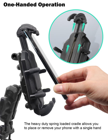 Support de téléphone pour moto avec amortisseur de vibrations et base pour guidon 