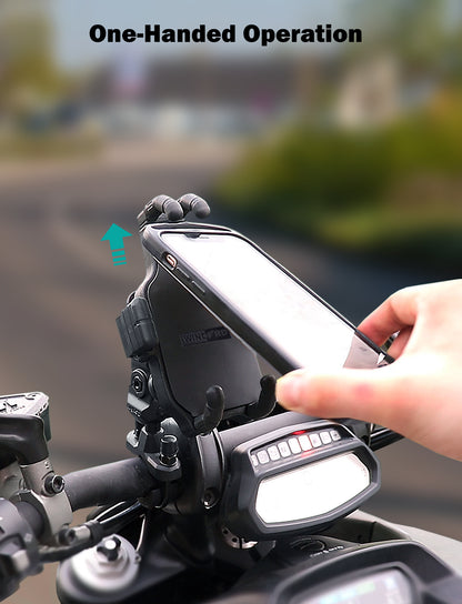 Support de téléphone pour guidon de moto avec amortisseur de vibrations 