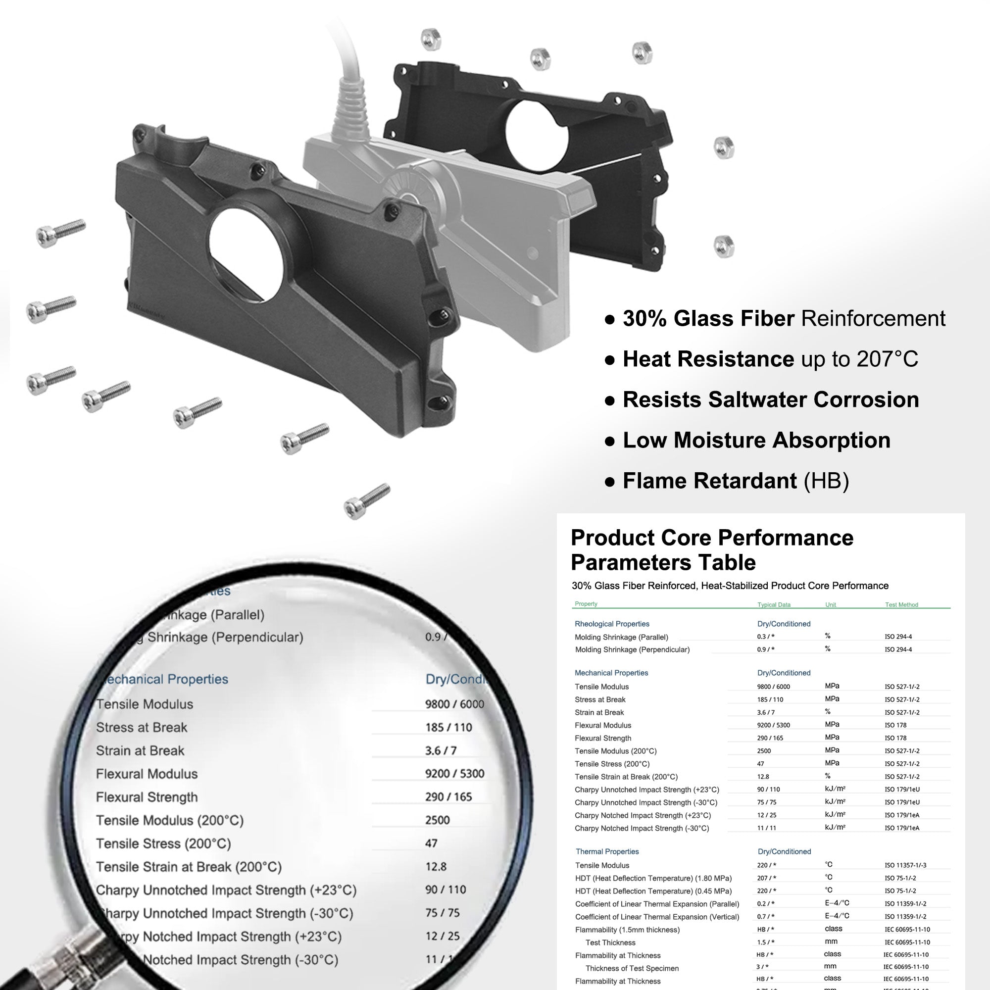 Transducer Cover for Garmin LiveScope Plus LVS34: 30% Glass-Fiber Reinforced