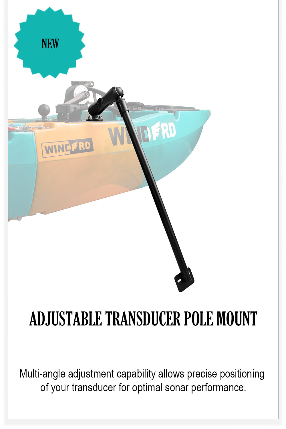 31.5" Long Adjustable Transducer Pole Mount