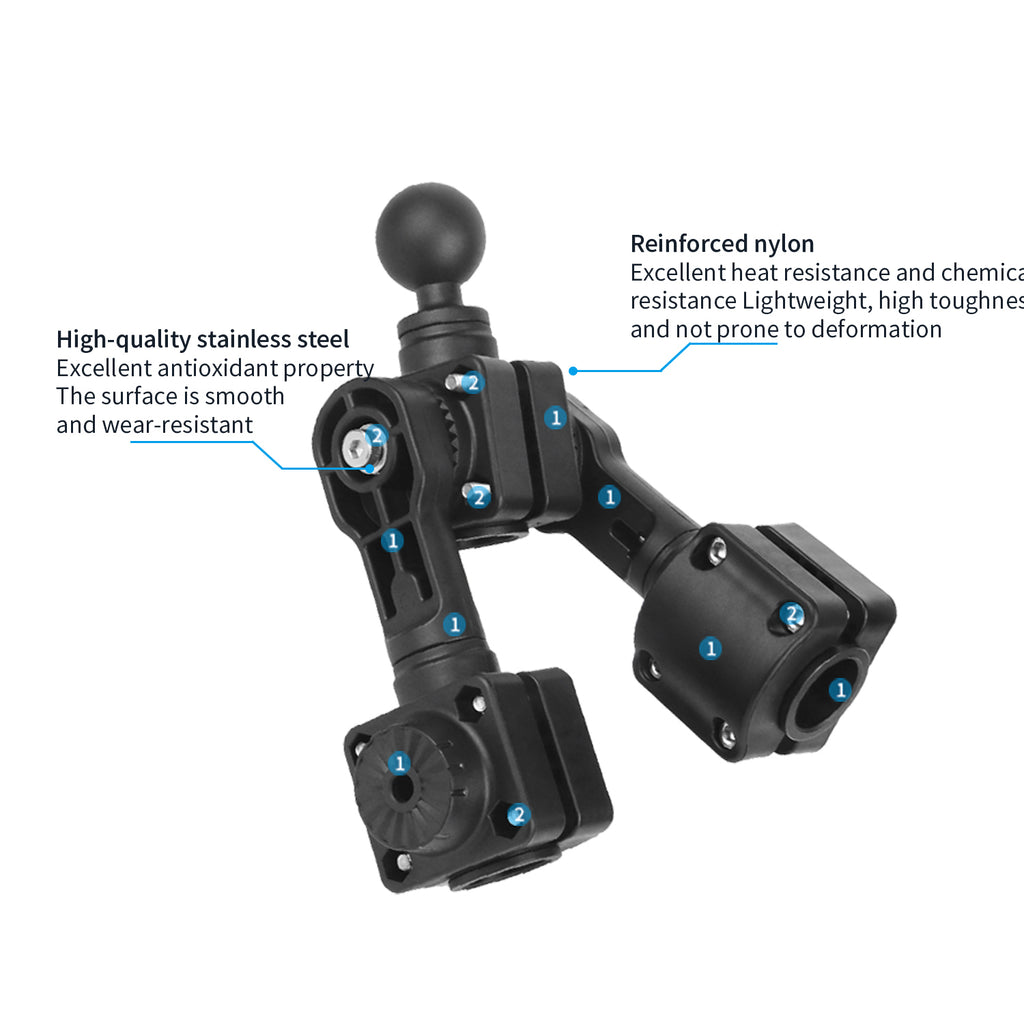 0 Degree Pole Mount with C Size/1.5'' Ball, Compatible with Garmin LiveScope Plus LVS34, Replaces 010-13228-03 (Double Mounts)