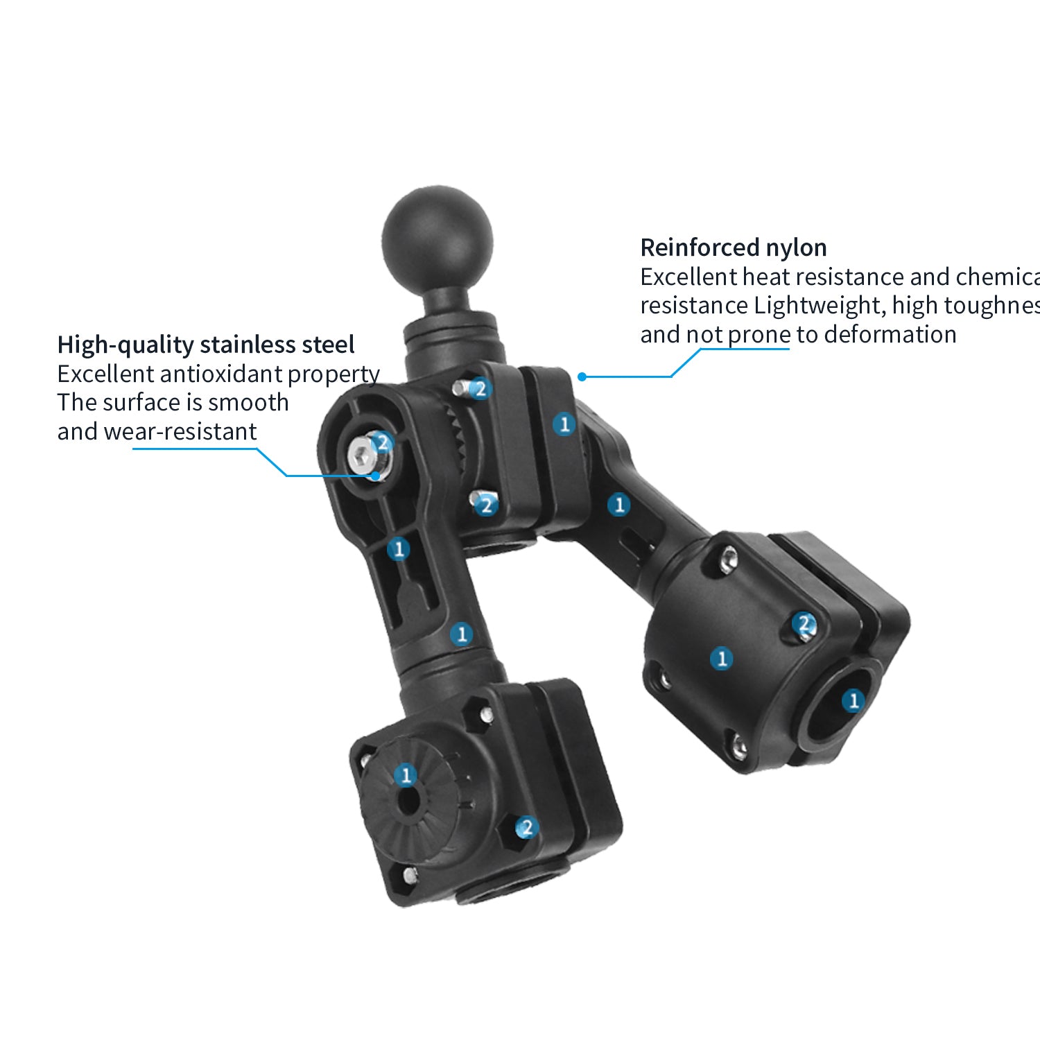 0 Degree Pole Mount with C Size/1.5'' Ball, Compatible with Garmin LiveScope Plus LVS34, Replaces 010-13228-03 (Double Mounts)