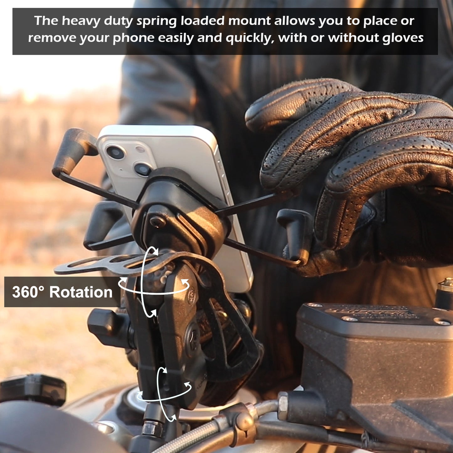 Motorcycle Phone Mount Firmly Clamp Cellphone