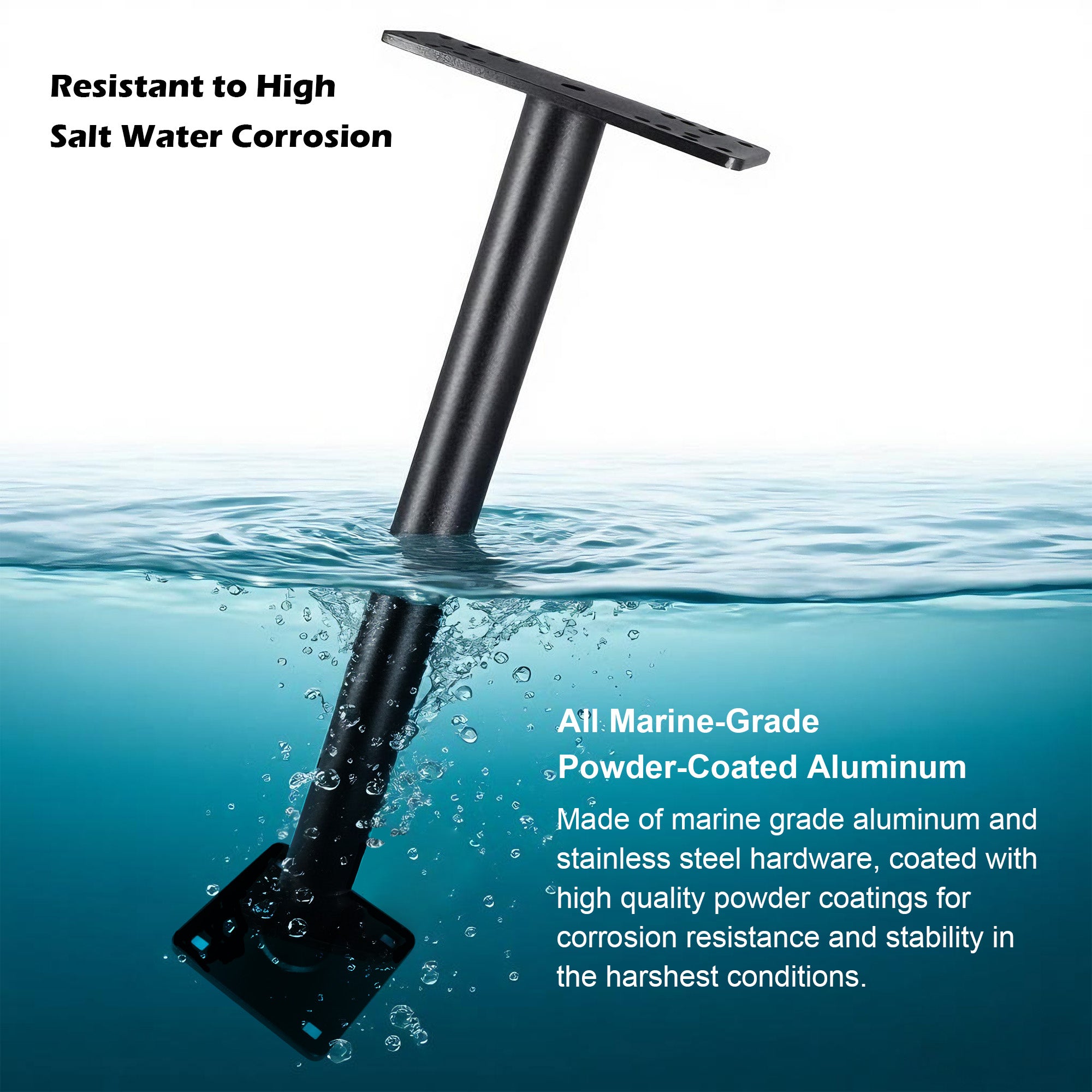 All Stainless Steel Fish Finder Mount, Marine Electronics Mount Holder for Boat, Securely Holds 5" to 16" Screens (Black)