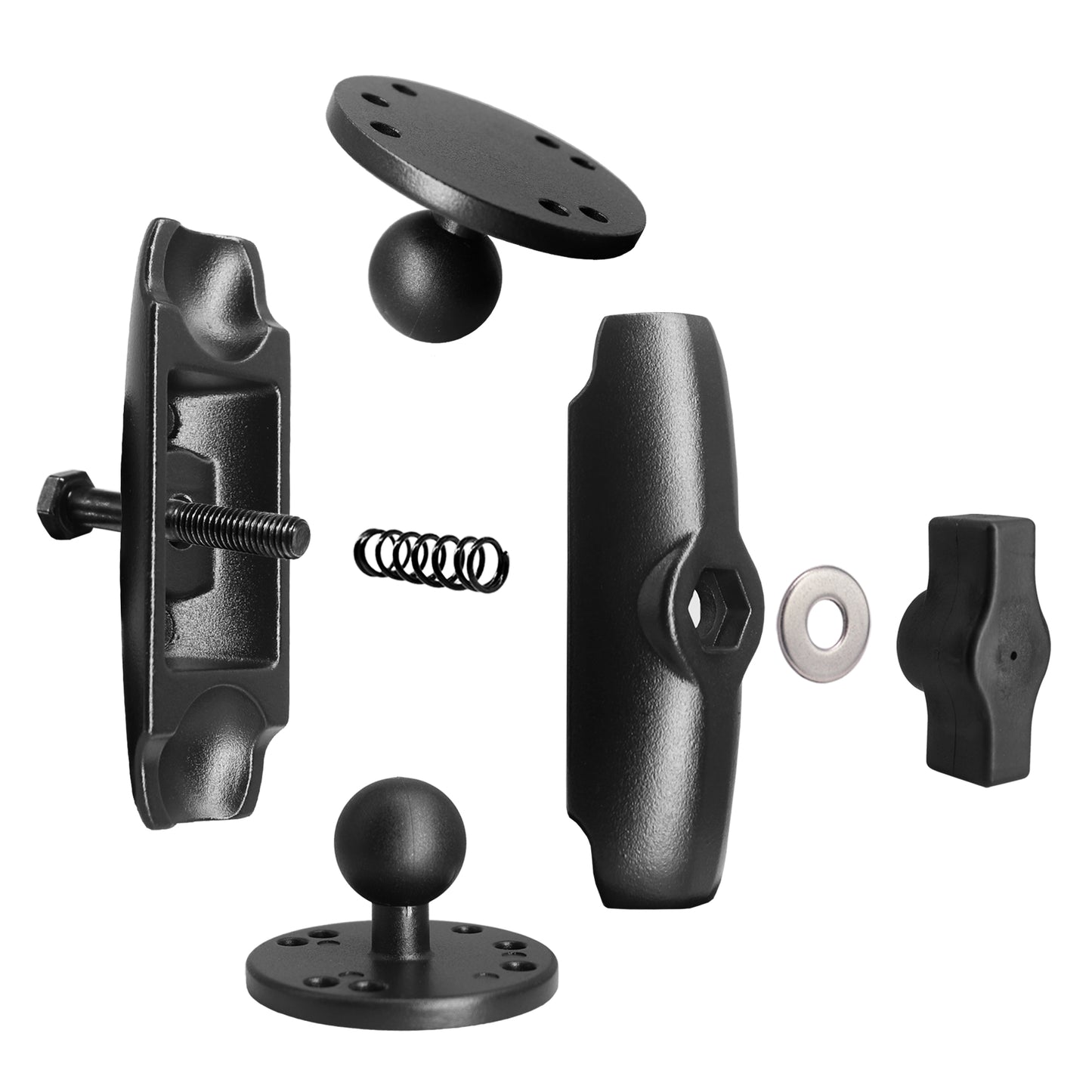 Support à double boule en aluminium de 1" 