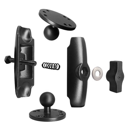 Support à double boule en aluminium de 1" 