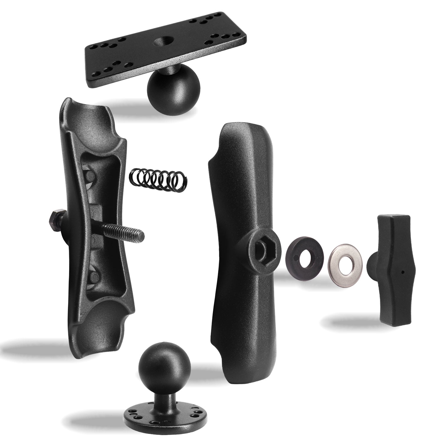 Support de détecteur de poissons en aluminium avec boule de 3,8 cm / taille C, bras moyen, support de détecteur de profondeur électronique marin pour bateau, rotation à 360°, convient pour Garmin Support de détecteur de poissons en aluminium avec boule de 3,8 cm / taille C, bras moyen, support de détecteur de profondeur électronique marin pour bateau, rotation à 360°, convient pour Garmin