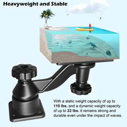 WINDFRD All Aluminium Fish Finder & Chartplotter Mount, Reinforced Arm Marine Electronic Mount, Compatible with Garmin, Lowrance and More Depth Finder
