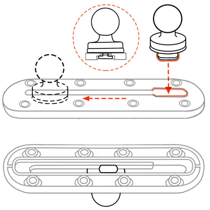 Support de sondeur en aluminium WINDFRD avec base à rotule en T de 1,5", support électronique/de sondeur marin pour rail de kayak/bateau, compatible avec Garmin, Lowrance, Humminbird et autres.