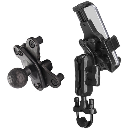 Support de téléphone pour guidon de moto avec amortisseur de vibrations 