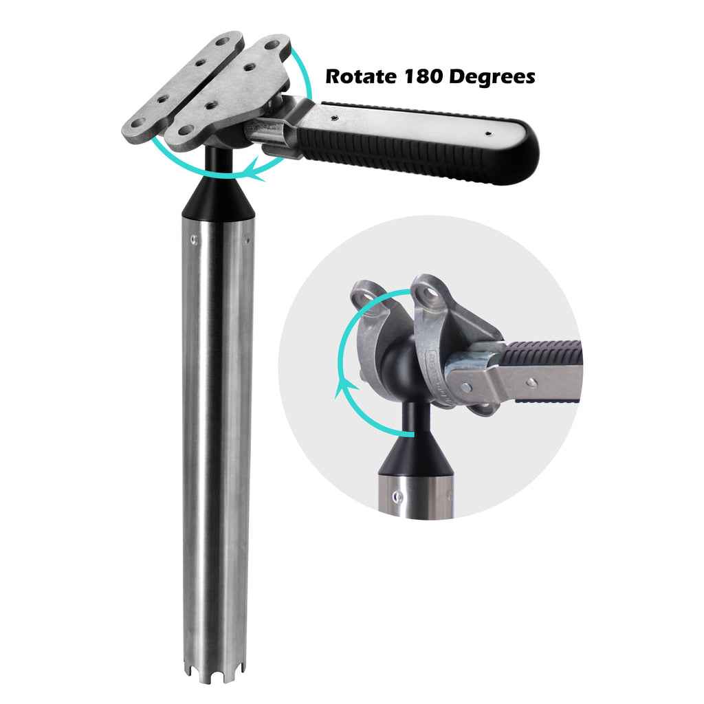 Stainless Steel Rod Holder Grill Mount for Boat & Fishing BBQ/Barbecue, Compatible with Magma Marine Rectangular Grills & Tables, Saltwater Corrosion