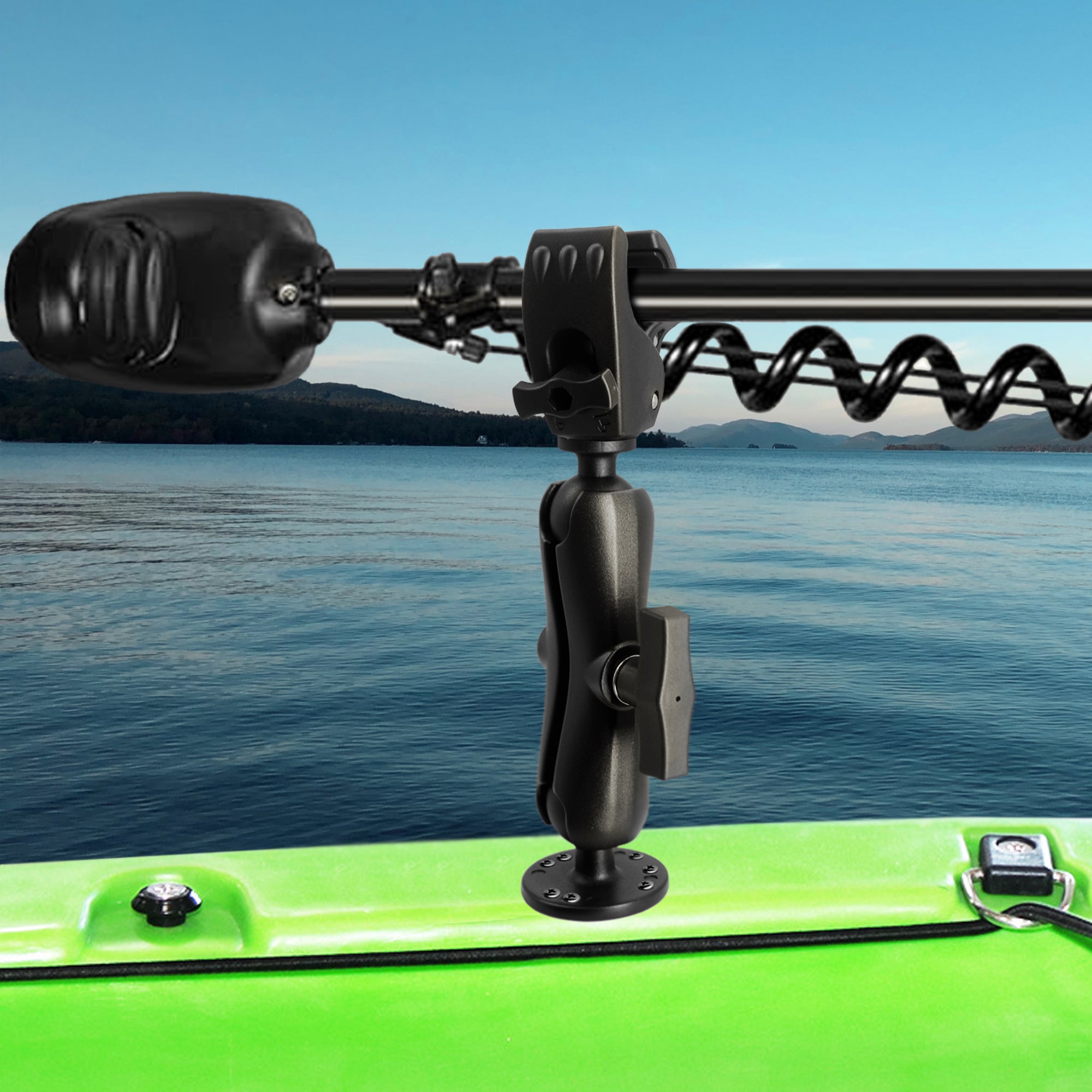 Aluminum Trolling Motor Stabilizer, Greater Gripping Strength and Range through 1.5" Ball and 5.9" Arm
