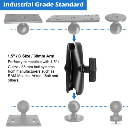 Aluminum Medium(5.9") Double Socket Arm