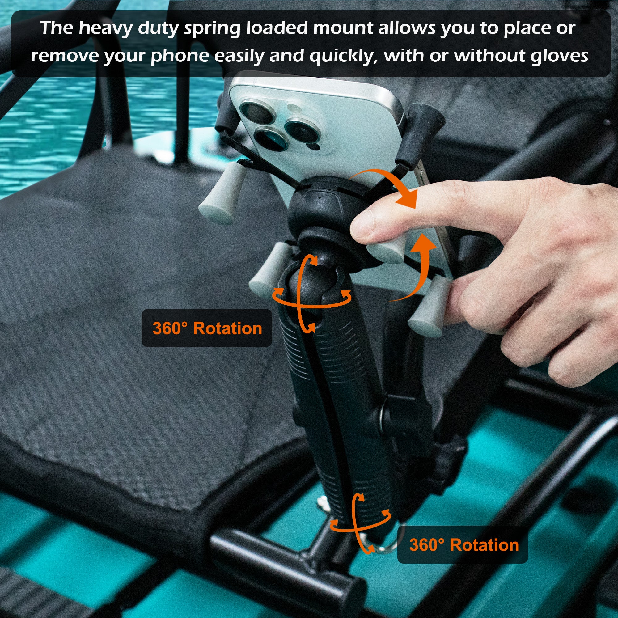 Kayak Phone Mount with Clamp Ball Base