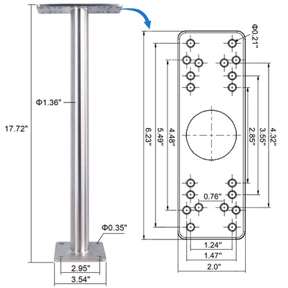 All 304 Stainless Steel Fish Finder Mount, Marine Electronics Mount Holder for Boat, Securely Holds 5" to 16" Screens, Compatible with Garmin, Lowrance and More Depth Finder