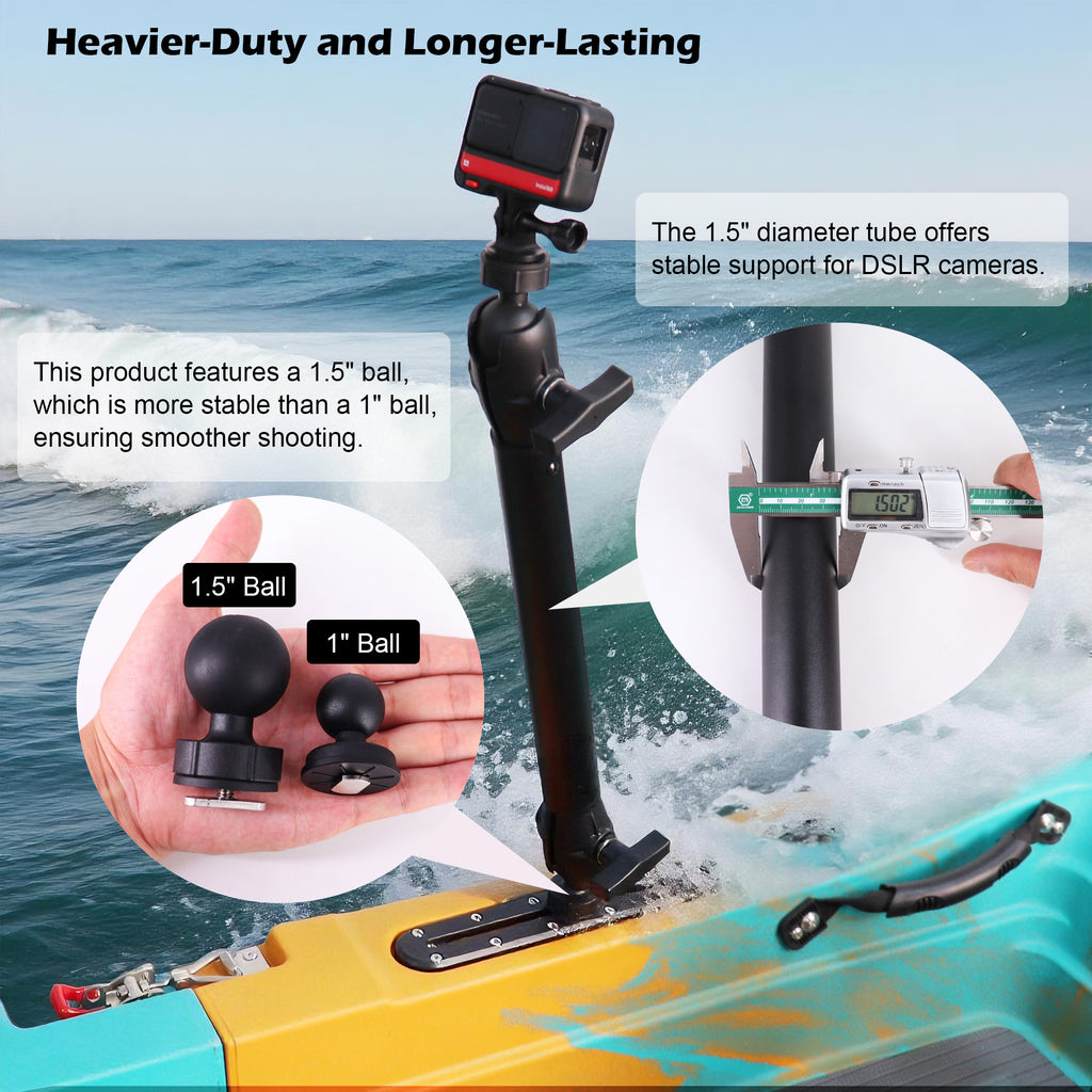 Kayak Camera Mount with 1.5" Track Ball