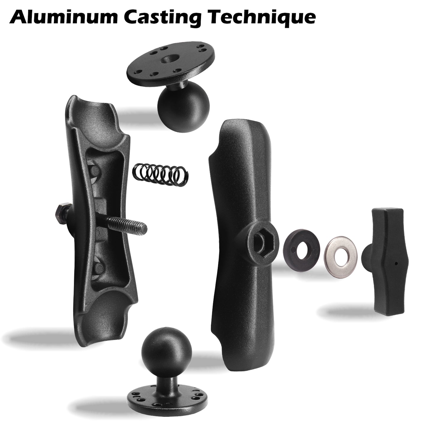 Support à double boule en aluminium de 1,5 po 