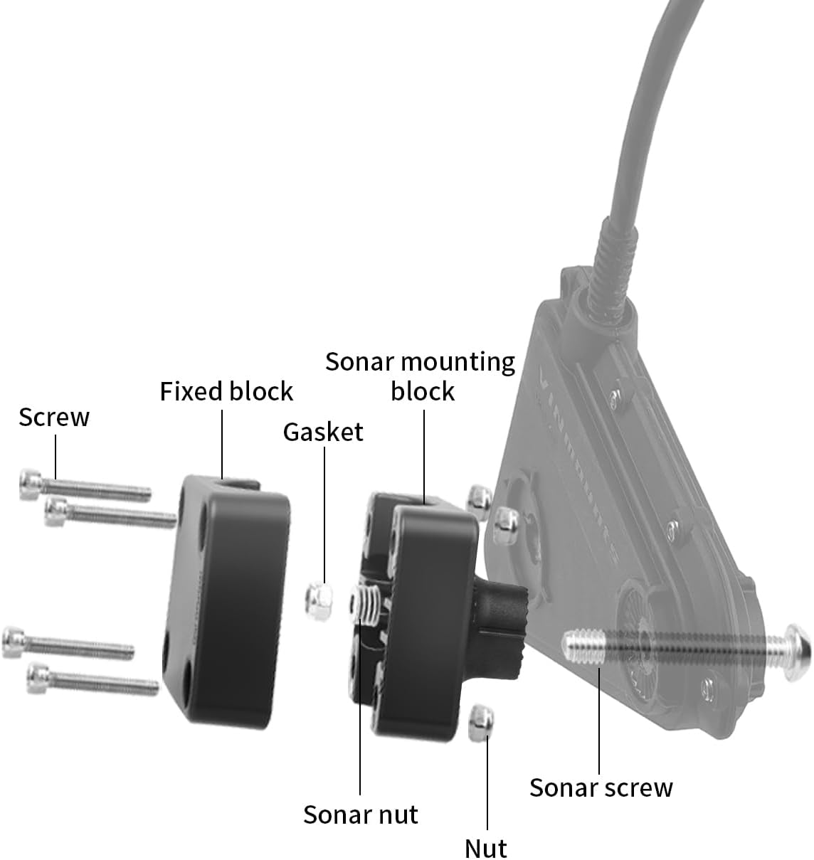 Transducer Pole Mount Compatible with Lowrance Eagle Eye 9