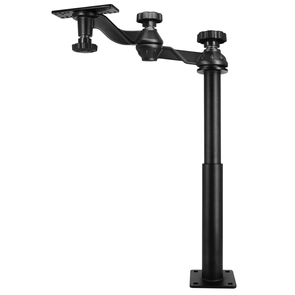 Telescopic Fish Finder Mount for 7"-16" Screens, Dual Swing Arm