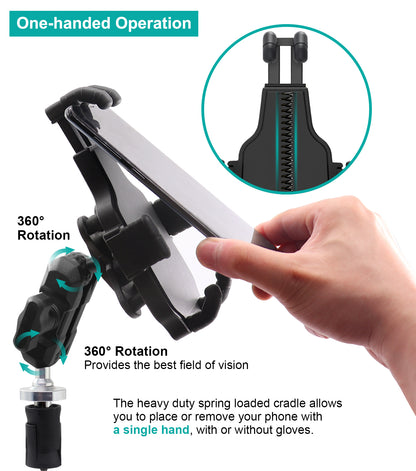 Support de téléphone pour fourche de moto avec amortisseur de vibrations 