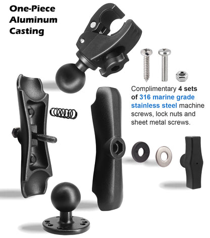 Stabilisateur de moteur de pêche à la traîne en aluminium WINDFRD, force de préhension et portée accrues grâce à une boule de 1,5" et un bras de 5,9", accessoires de bateau réglables pour Minn Kota, Rhodan