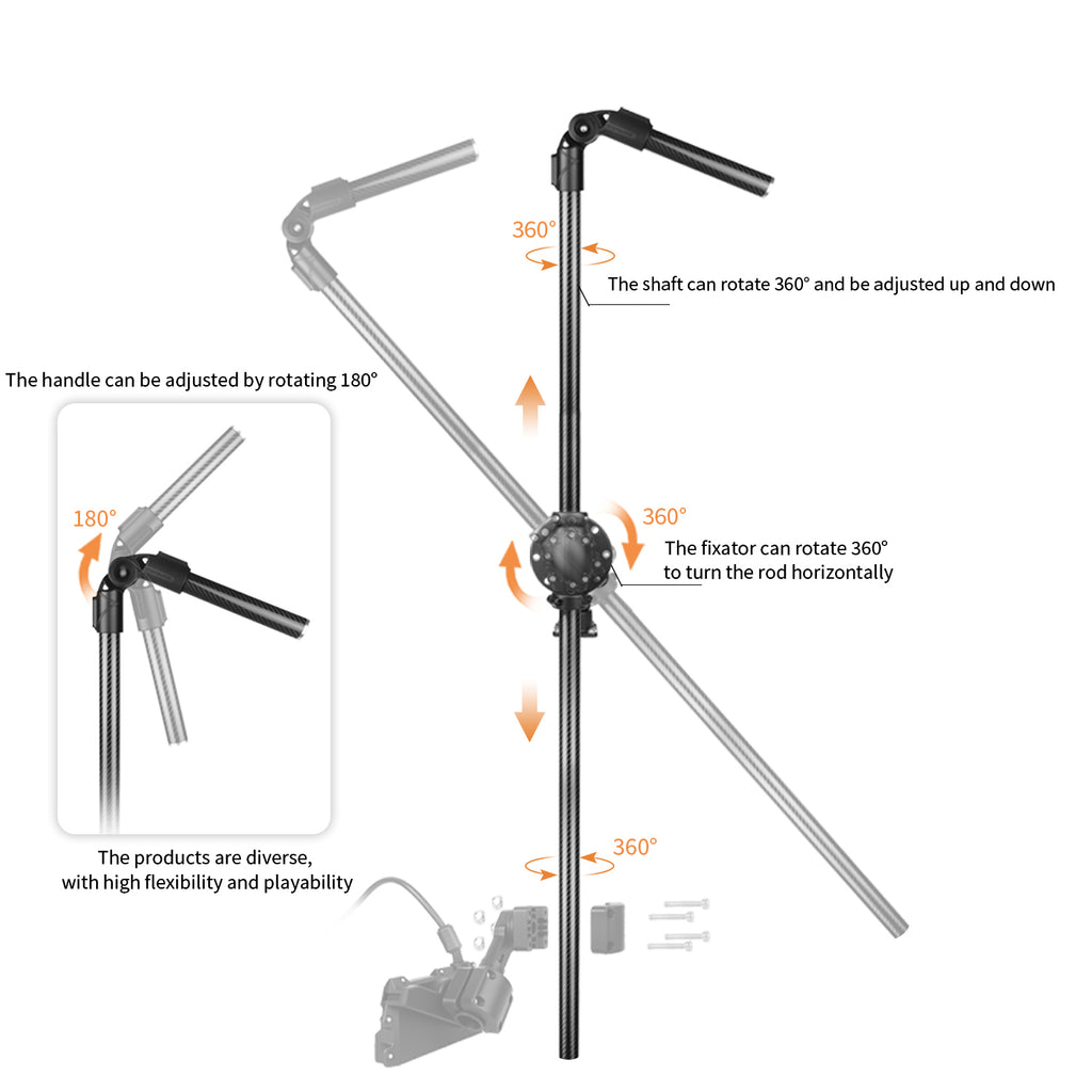 WINDFRD Custom High-Strength Carbon Fiber & Cast Aluminum Transducer Pole Mount
