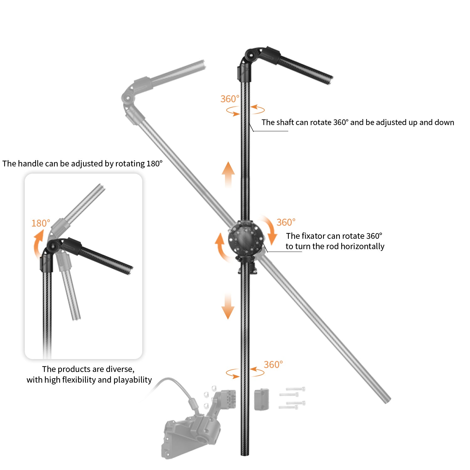 WINDFRD Custom High-Strength Carbon Fiber & Cast Aluminum Transducer Pole Mount