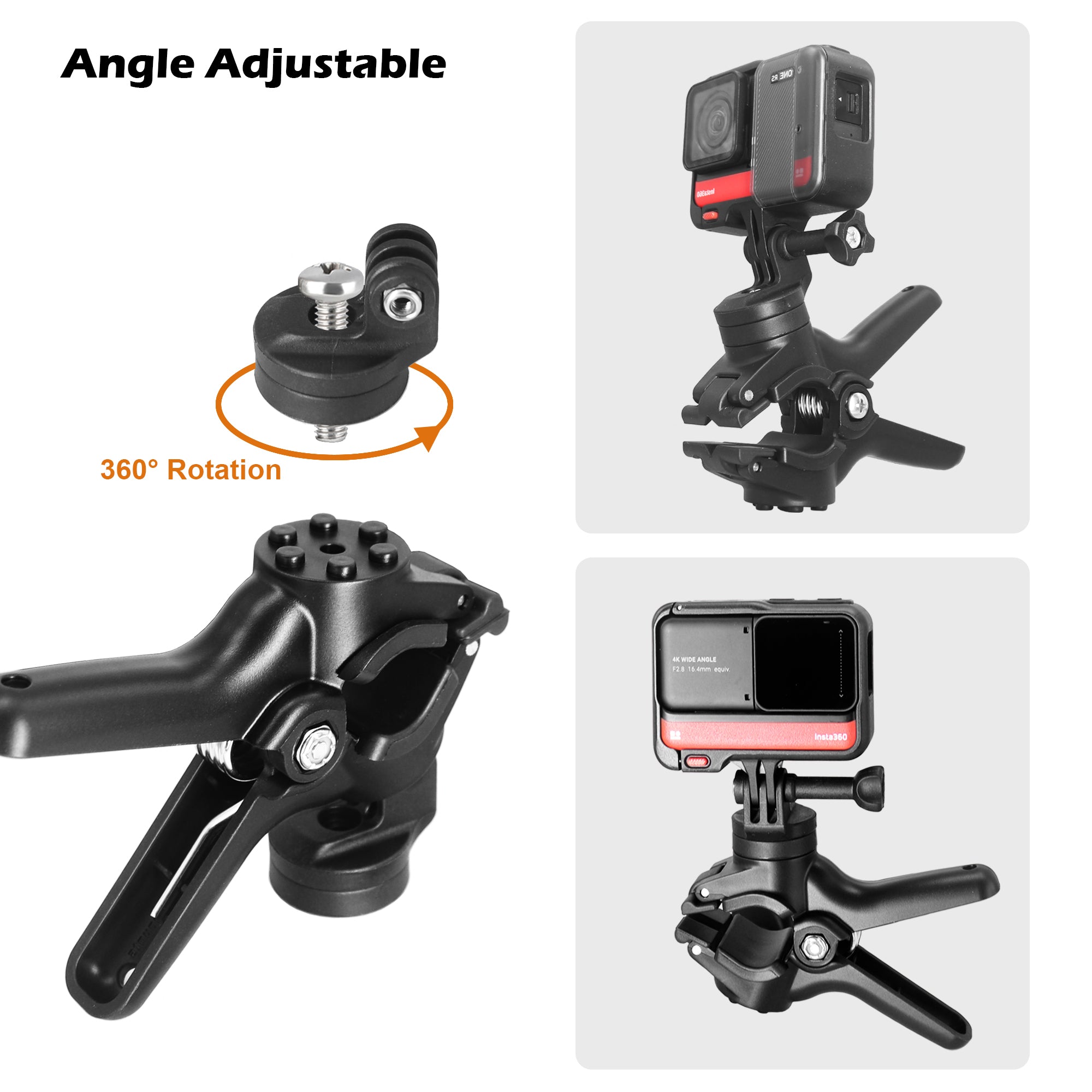 1S Quick Clamp Action Camera Mount for 0.87"-1.57" Bike Handlebar