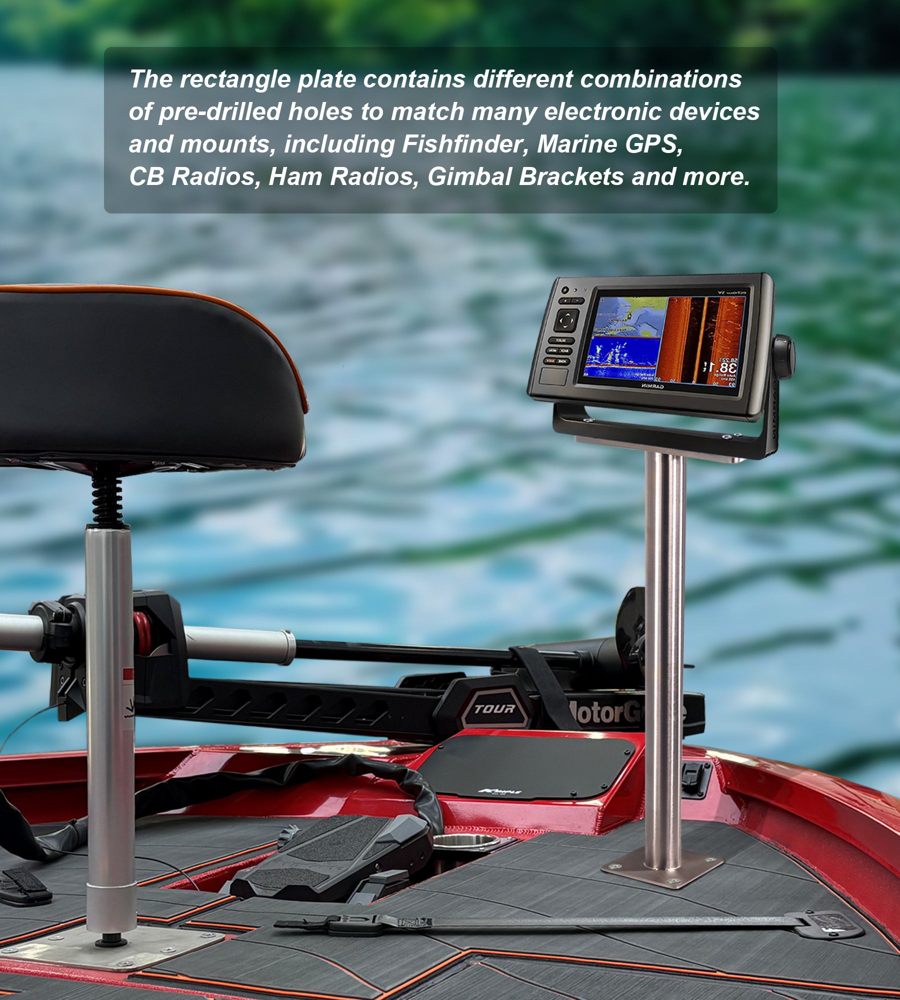 depth and fish finders for boats All 304 Stainless Steel Fish Finder Mount, Marine Electronics Mount Holder for Boat, Securely Holds 5" to 16" Screens, Compatible with Garmin,