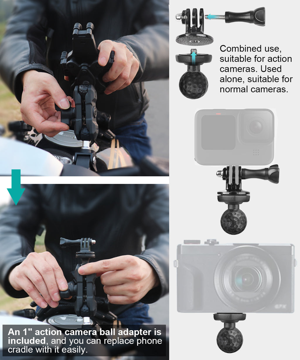 Motorcycle Clamp Phone Mount with Vibration Dampener