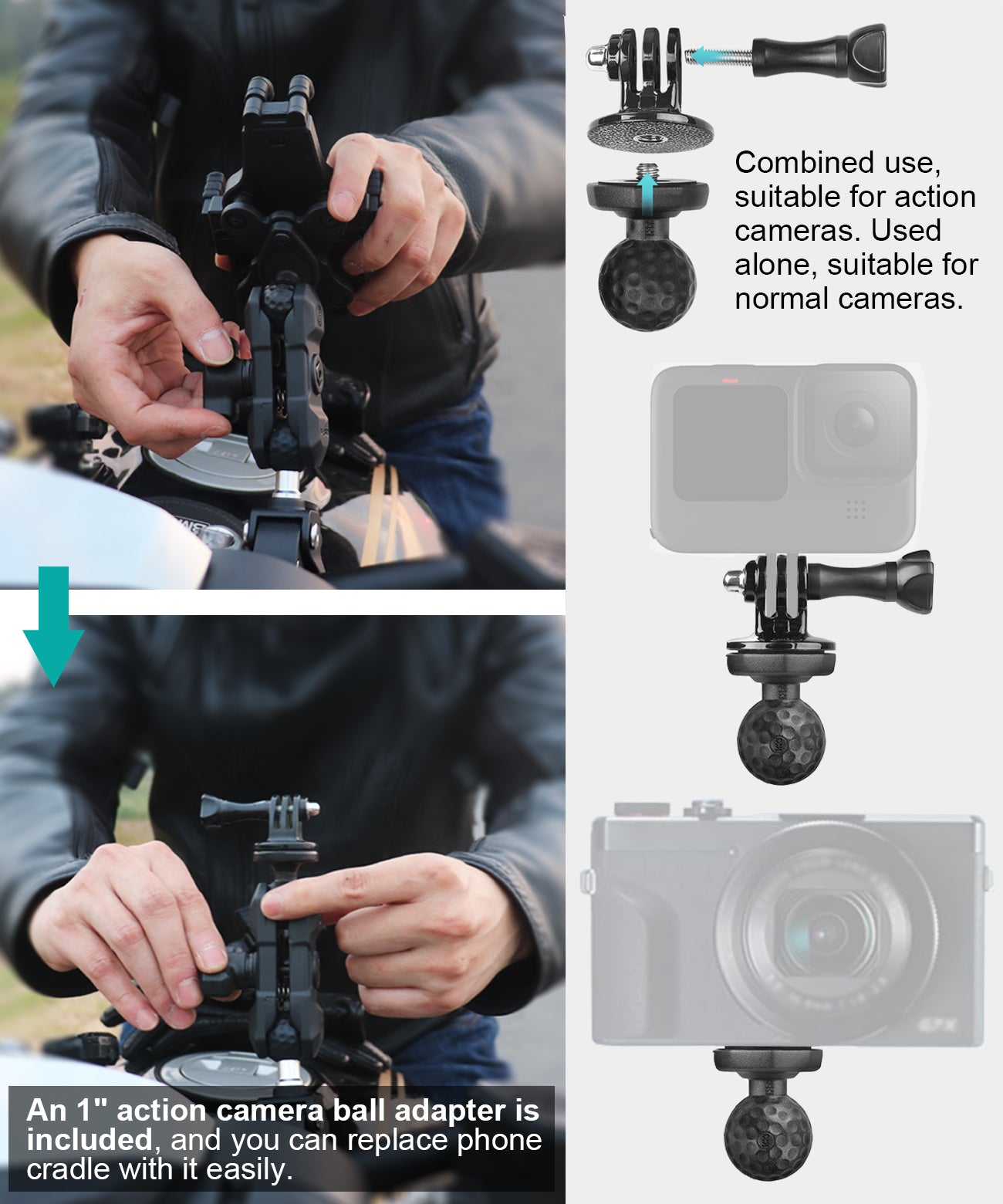 Motorcycle Clamp Phone Mount with Vibration Dampener