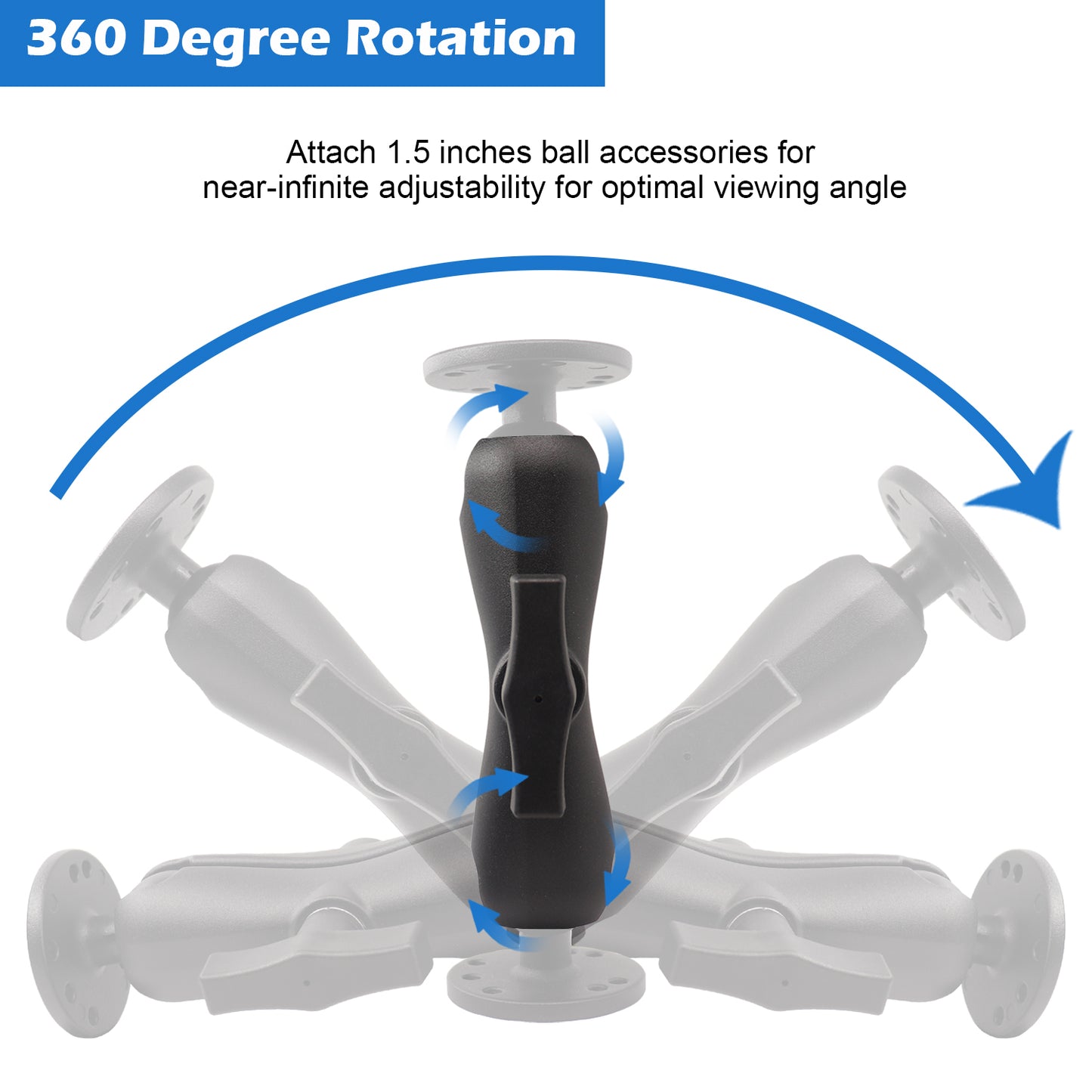 Aluminum Medium(5.9") Double Socket Arm