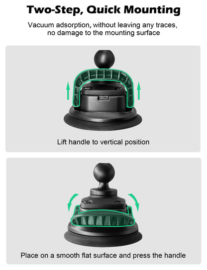 Base à ventouse avec boule de 1 pouce/taille B 