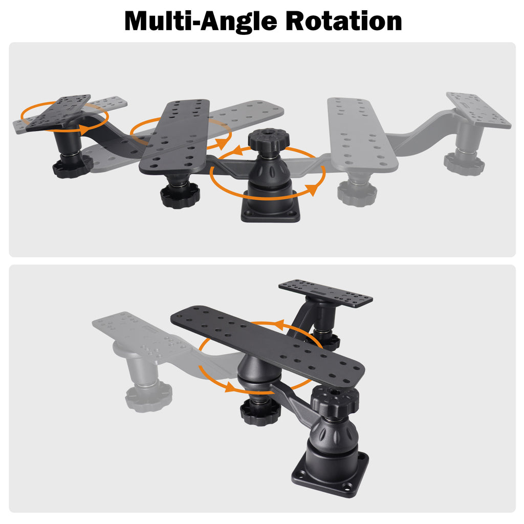 Spot: Dual Fish Finder Mount for 5-9'' fish finders, Two Kinds of Mounting Plates
