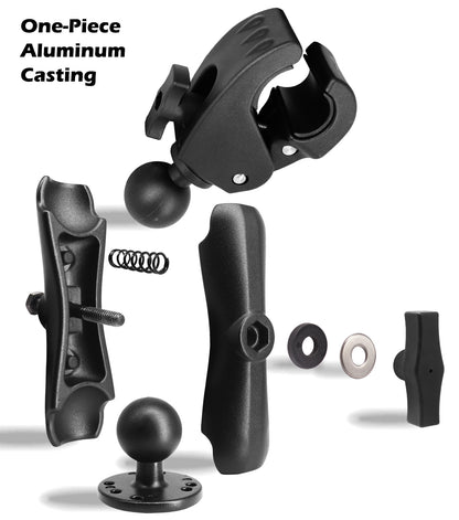 Support stabilisateur de moteur de pêche à la traîne WINDFRD tout en aluminium, support renforcé avec boule de 1,5" pour rails de 1,09" à 2,09", réglable à 360°, compatible avec les moteurs de pêche à la traîne Minn Kota, Rhodan et autres bateaux