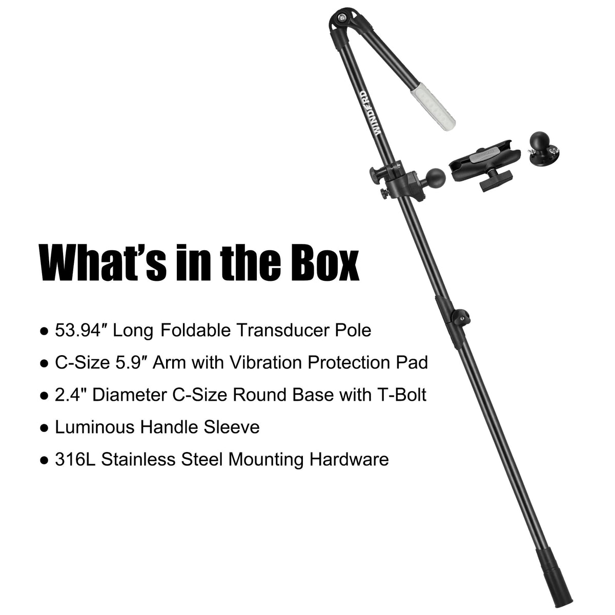 Foldable Live Sonar Scope Transducer Pole, FFS Mount