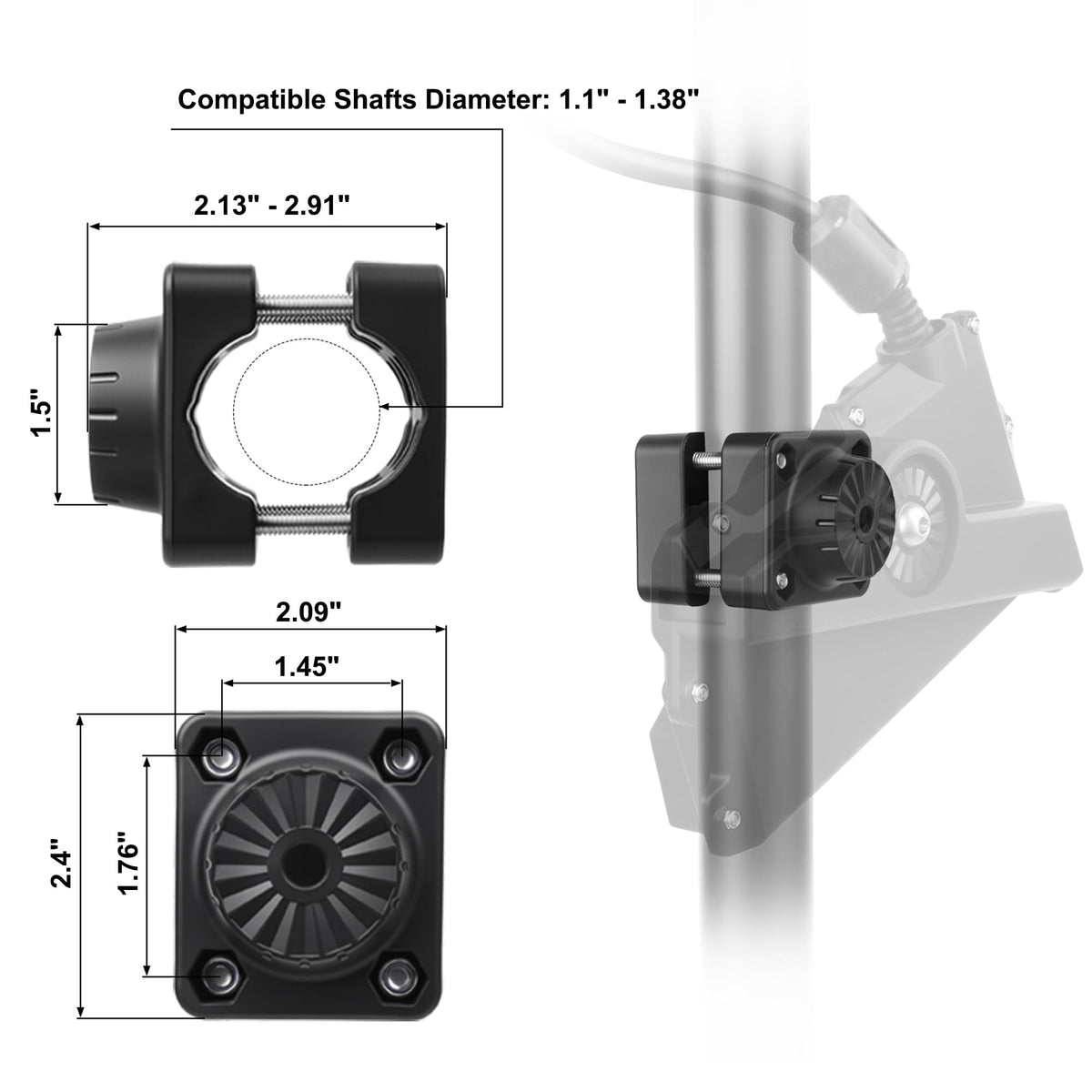 Live Sonar Scope Transducer Mount Adapter fits LVS34