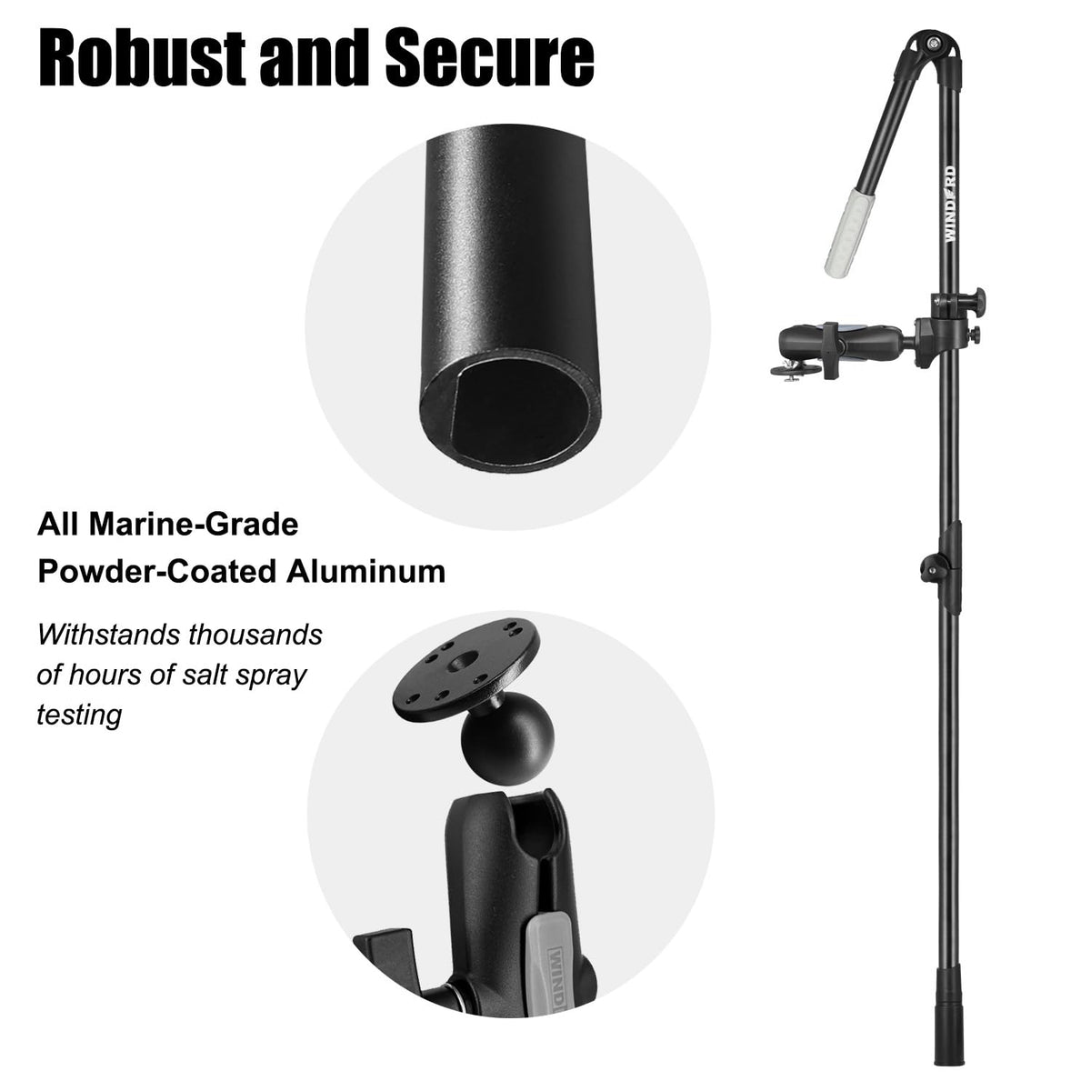 Foldable Live Sonar Scope Transducer Pole, FFS Mount