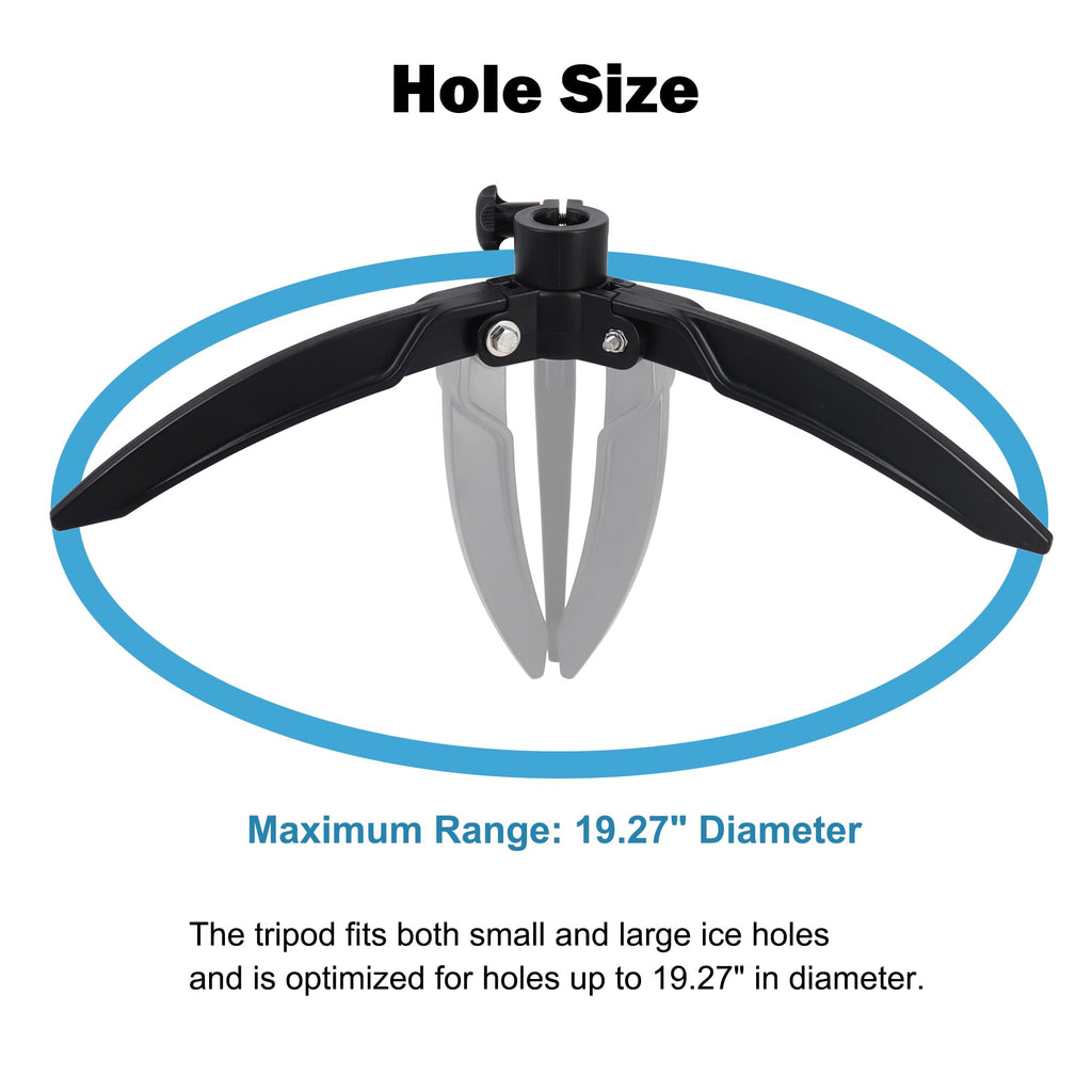 Heavy Duty Ice Fishing Tripod Base for Transducer Pole Mount