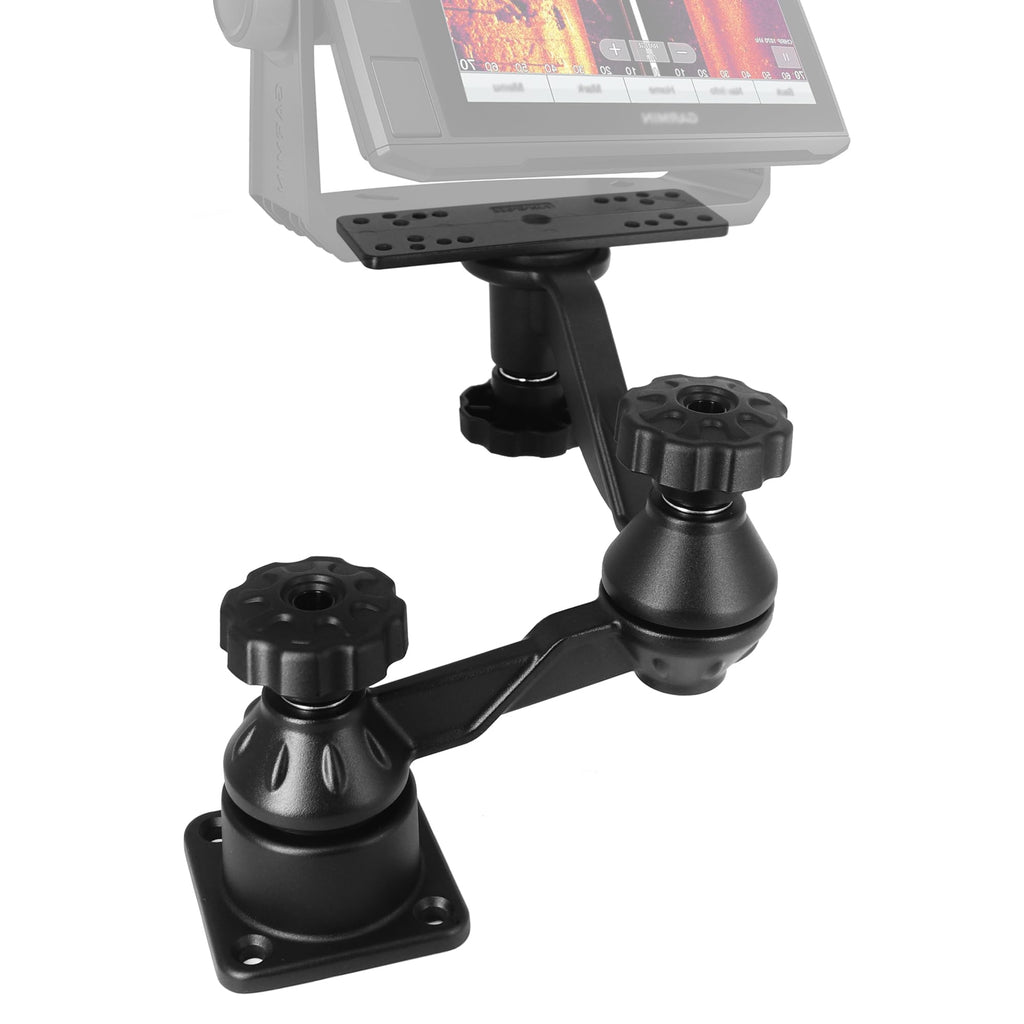 Heavy Duty Fish Finder Mount for 7"-16" Screens, Dual-Joint Arm