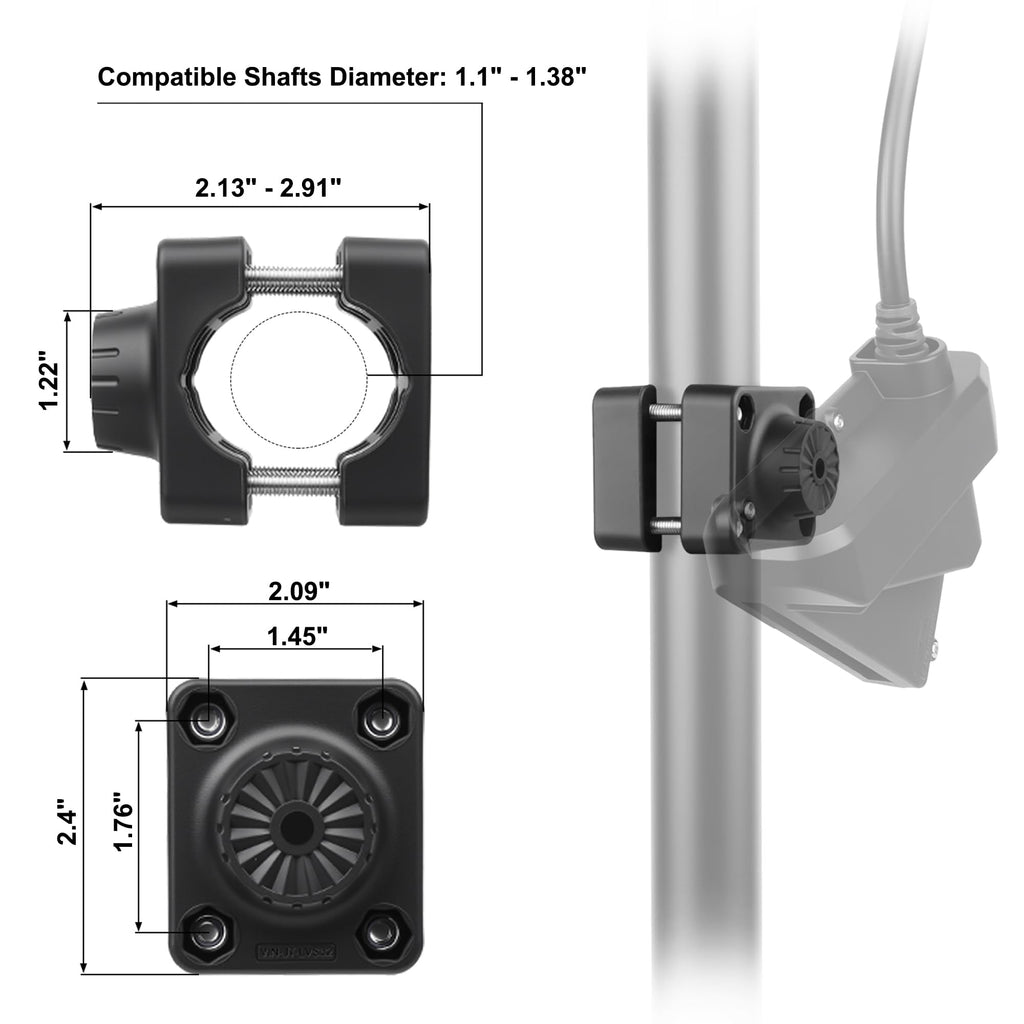 Live Sonar Scope Transducer Mount Adapter Fits LVS32