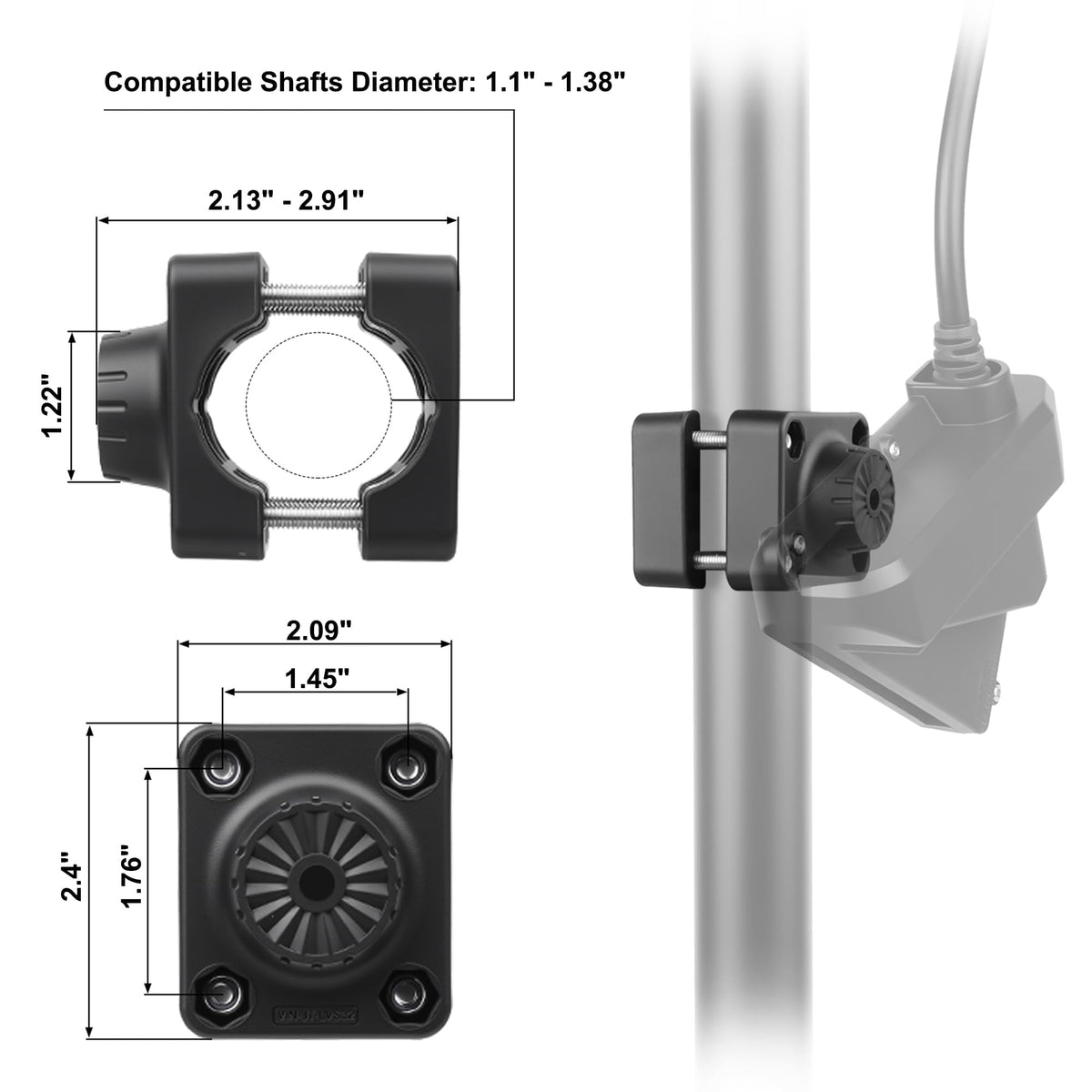 Live Sonar Scope Transducer Mount Adapter Fits LVS32