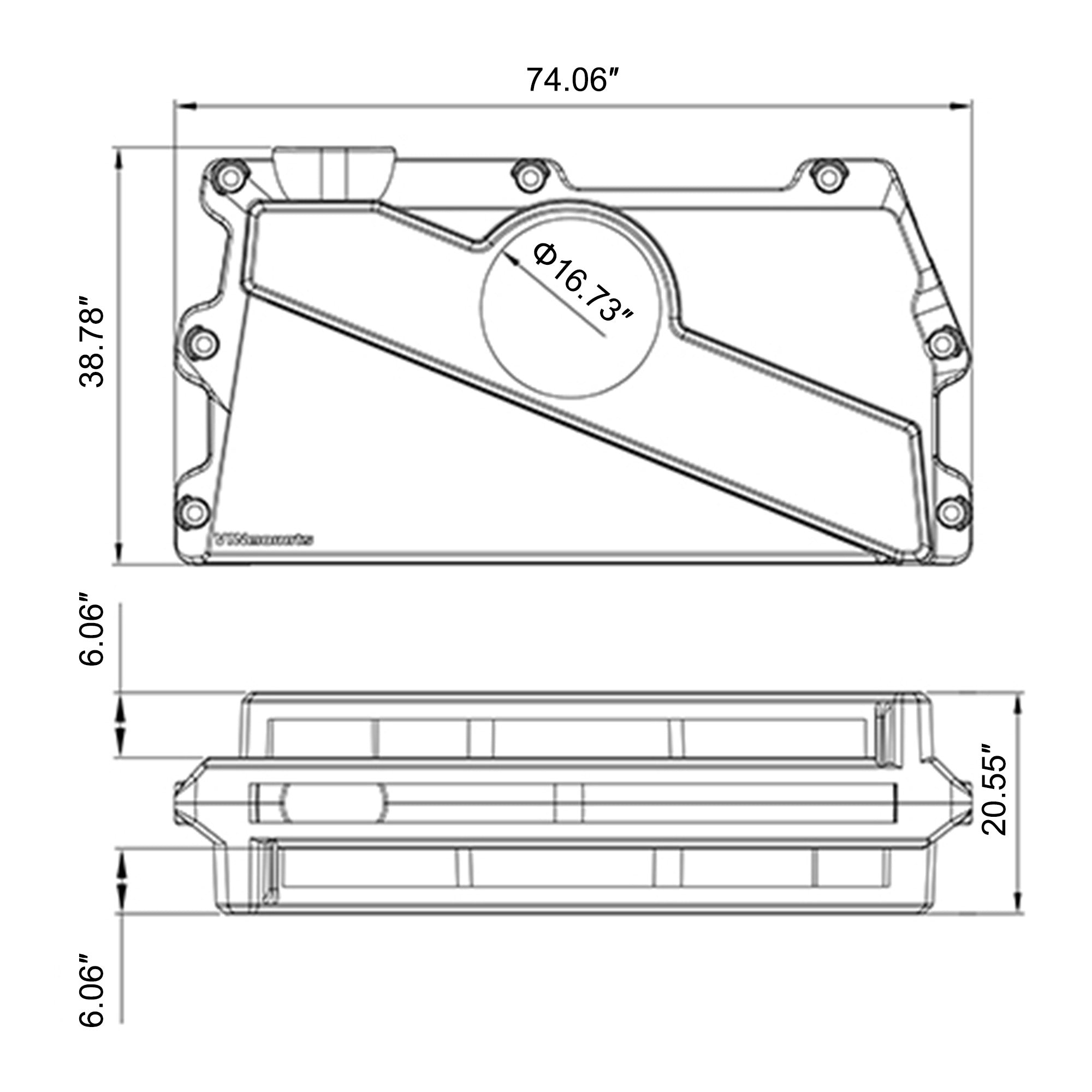Transducer Cover for Garmin LiveScope Plus LVS34: 30% Glass-Fiber Reinforced