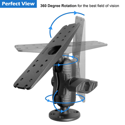 WINDFRD 2.25"/D Size Fish Finder Mount for 9" to 12" Large Fishfinder with Wrench, Super Load-Bearing Marine Electronic Mount, Compatible with Garmin, Lowrance, Humminbird and More