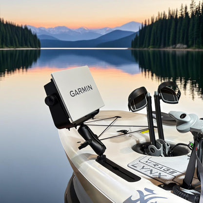Support de sondeur en aluminium WINDFRD avec base à rotule en T de 1,5", support électronique/de sondeur marin pour rail de kayak/bateau, compatible avec Garmin, Lowrance, Humminbird et autres.