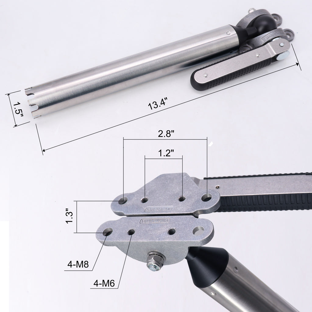 Stainless Steel Rod Holder Grill Mount for Boat ＆ Fishing BBQ/Barbecue, Compatible with Magma Marine Rectangular Grills & Tables, Saltwater Corrosion Resistant, Waterproof ＆ Adjustable
