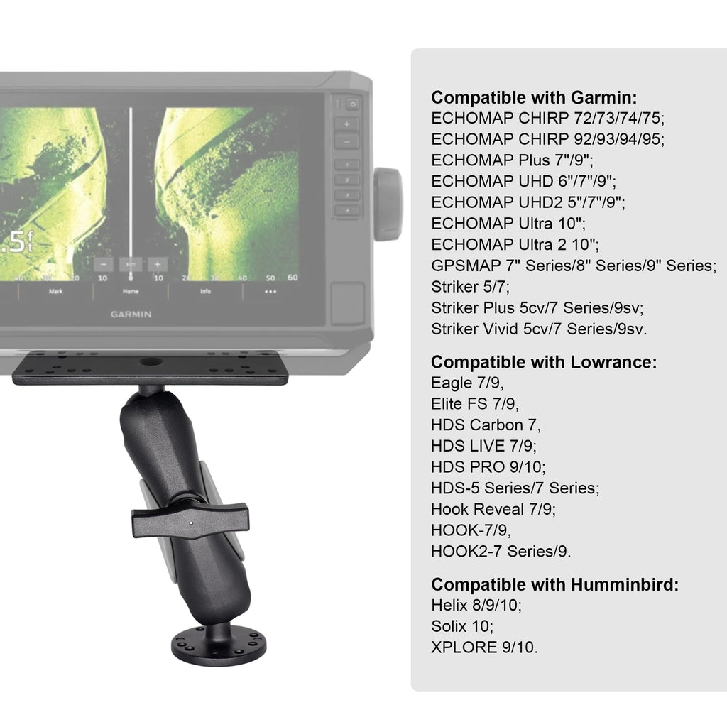 Fish Finder Mount 1.5" Ball, Depth Finder Mount for Kayak/Boat